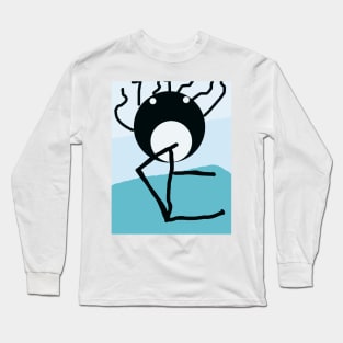 Baby With Foot Stick Figure Long Sleeve T-Shirt